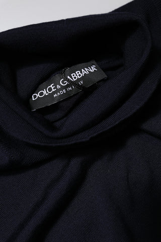 Dolce & Gabbana Blue Long Sleeve Turtleneck Pullover Sweater