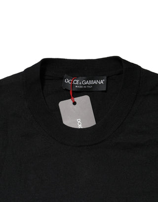 Dolce & Gabbana Black Long Sleeve Crew Neck Pullover Sweater