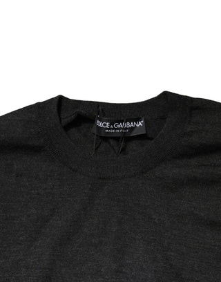 Dolce & Gabbana Gray Long Sleeve Crew Neck Pullover Sweater