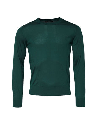 Dolce & Gabbana Green Cashmere Crew Neck Sweatshirt Sweater