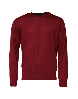 Dolce & Gabbana Maroon Cashmere Crew Neck Sweatshirt Sweater