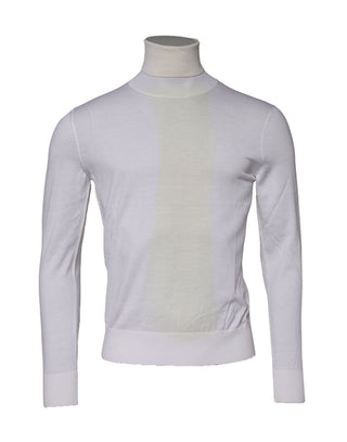 Dolce & Gabbana White Wool Turtleneck Men Sweatshirt Sweater