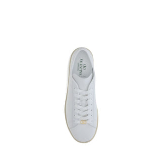 Valentino Garavani White Calf Leather Bos Taurus Low Top Sneakers
