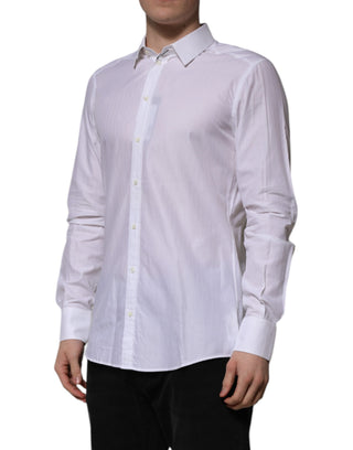 Dolce & Gabbana White Cotton MARTINI Long Sleeve Formal Shirt