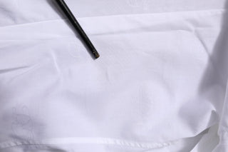 Dolce & Gabbana White Cotton GOLD Long Sleeves Formal Shirt