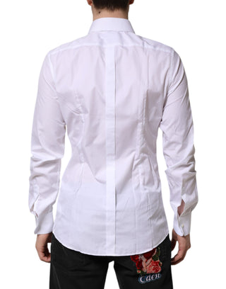 Dolce & Gabbana White GOLD Long Sleeves Dress Formal Shirt