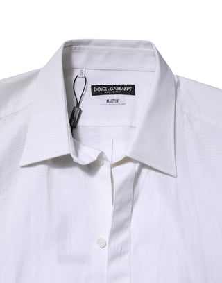 Dolce & Gabbana White MARTINI Long Sleeve Dress Formal Shirt