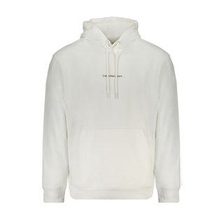 Calvin Klein White Cotton Men Sweater with Hood