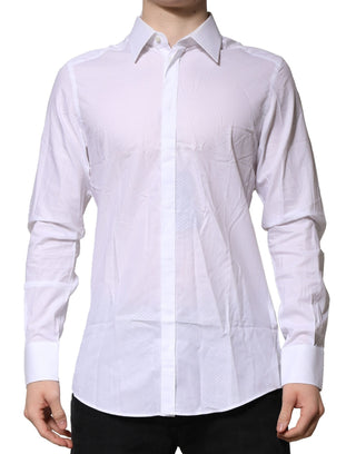 Dolce & Gabbana White MARTINI Long Sleeve Dress Formal Shirt