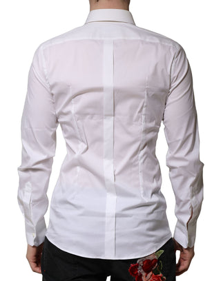 Dolce & Gabbana White GOLD Long Sleeve Dress Formal Shirt