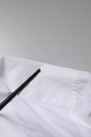 Dolce & Gabbana White GOLD Cotton Poplin Dress Formal Shirt