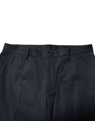 Dolce & Gabbana Dark Blue Cotton Formal Pants