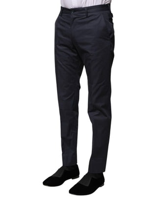Dolce & Gabbana Dark Blue Cotton Formal Pants