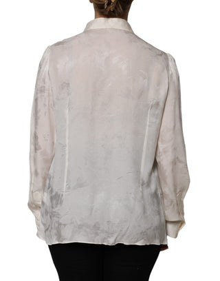Dolce & Gabbana White Button Down Long Sleeves Blouse Top