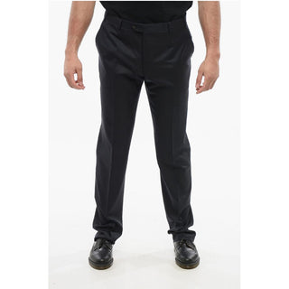 Corneliani Virgin Wool LEADER Pants with Flush Pockets