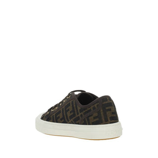 Fendi Brown Polyamide Low Top Sneakers