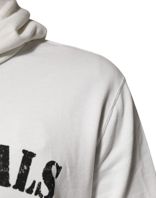 Dolce & Gabbana White Cotton DG ROYAL Print Hooded Sweater