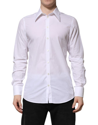 Dolce & Gabbana White Cotton Long Sleeves Dress Shirt