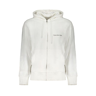 Calvin Klein White Cotton Men's Hooded Sweater