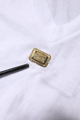 Dolce & Gabbana White Cotton Short Sleeve V-Neck Top T-shirt