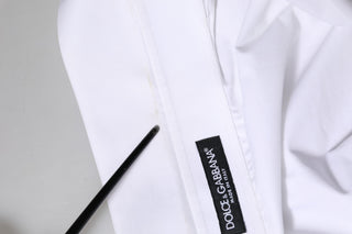 Dolce & Gabbana White Cotton Collared Shirt Long Sleeve Top