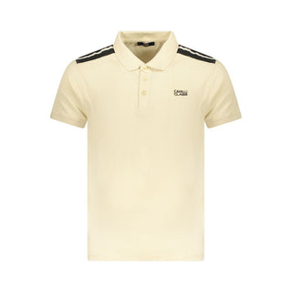Cavalli Class Beige Cotton Men Polo Shirt