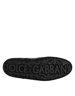 Dolce & Gabbana Black Exotic Leather Low Top Sneakers Shoes