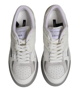 Dolce & Gabbana White Low Top DG Embossed Men Sneakers Shoes
