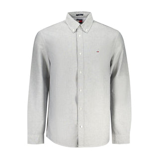 Tommy Hilfiger Gray Cotton Men Shirt