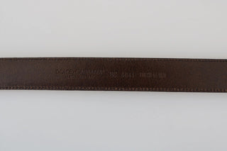 Dolce & Gabbana Blue Perforated Leather Gray Buckle Belt