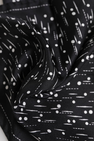 Dolce & Gabbana Black White Printed Square Men Foulard Scarf