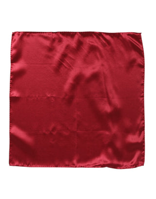 Dolce & Gabbana Red Solid Satin Silk Square Handkerchief Scarf