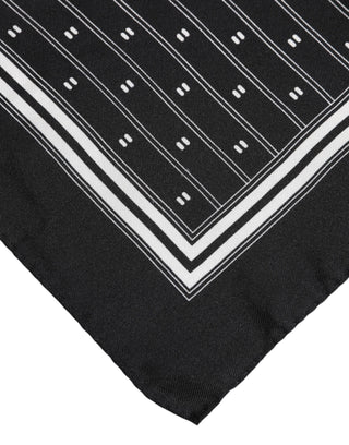 Dolce & Gabbana Black White Printed Silk Square Foulard Scarf
