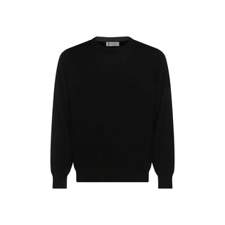Brunello Cucinelli Black Fleece Wool Sweatshirt