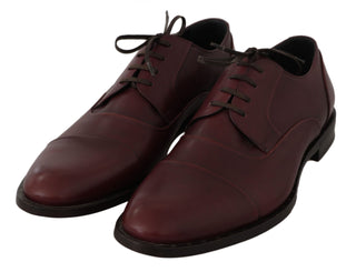 Dolce &amp; Gabbana Elegant Bordeaux Leather Dress Shoes