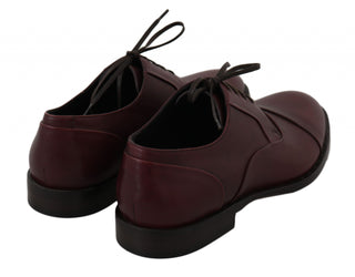 Dolce &amp; Gabbana Elegant Bordeaux Leather Dress Shoes