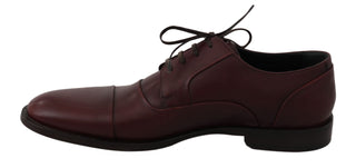 Dolce &amp; Gabbana Elegant Bordeaux Leather Dress Shoes