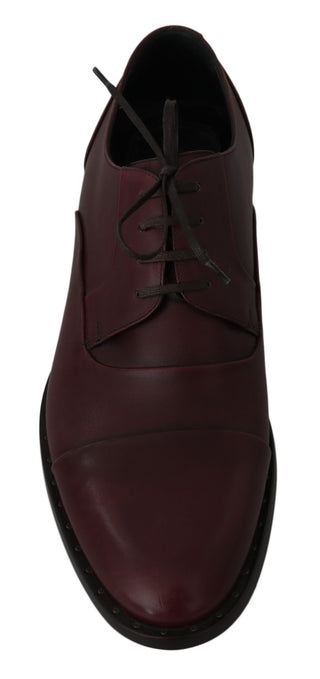 Dolce &amp; Gabbana Elegant Bordeaux Leather Dress Shoes