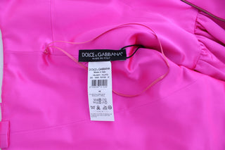 Dolce &amp; Gabbana Elegant Silk Full Length Pink Sheath Dress