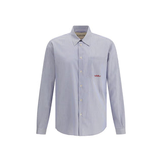 Valentino Blue Cotton Pattern Shirt
