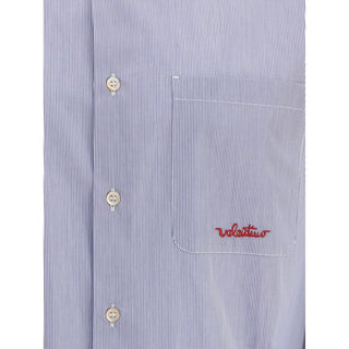Valentino Blue Cotton Pattern Shirt
