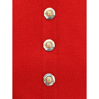 Balmain Red Fleece Wool Top
