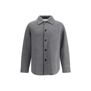 Jil Sander Gray Fleece Wool Coat