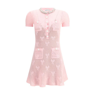 Self-Portrait Crochet knit short Dress