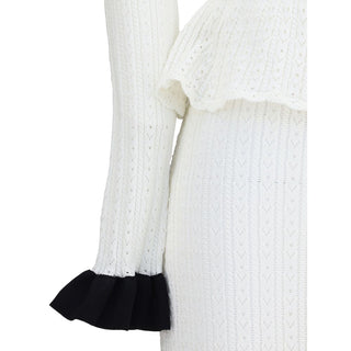 Self-Portrait Pointelle Knit Long Dress