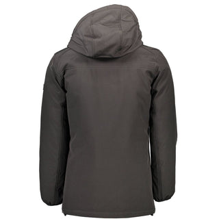 Yes Zee Black Polyester Jackets & Coat