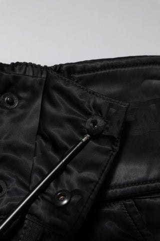 Dolce & Gabbana Black Nylon DG Logo Straight Pants