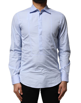 Dolce & Gabbana Light Blue Cotton Long Sleeves Dress Shirt