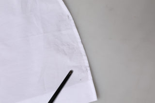 Dolce & Gabbana White Cotton Collared Short Sleeves Top