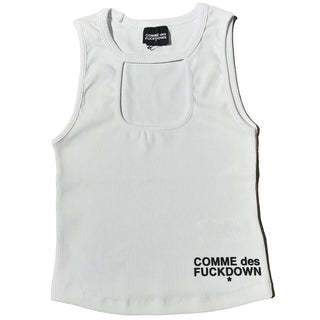 Comme Des Fuckdown White Cotton Women Top